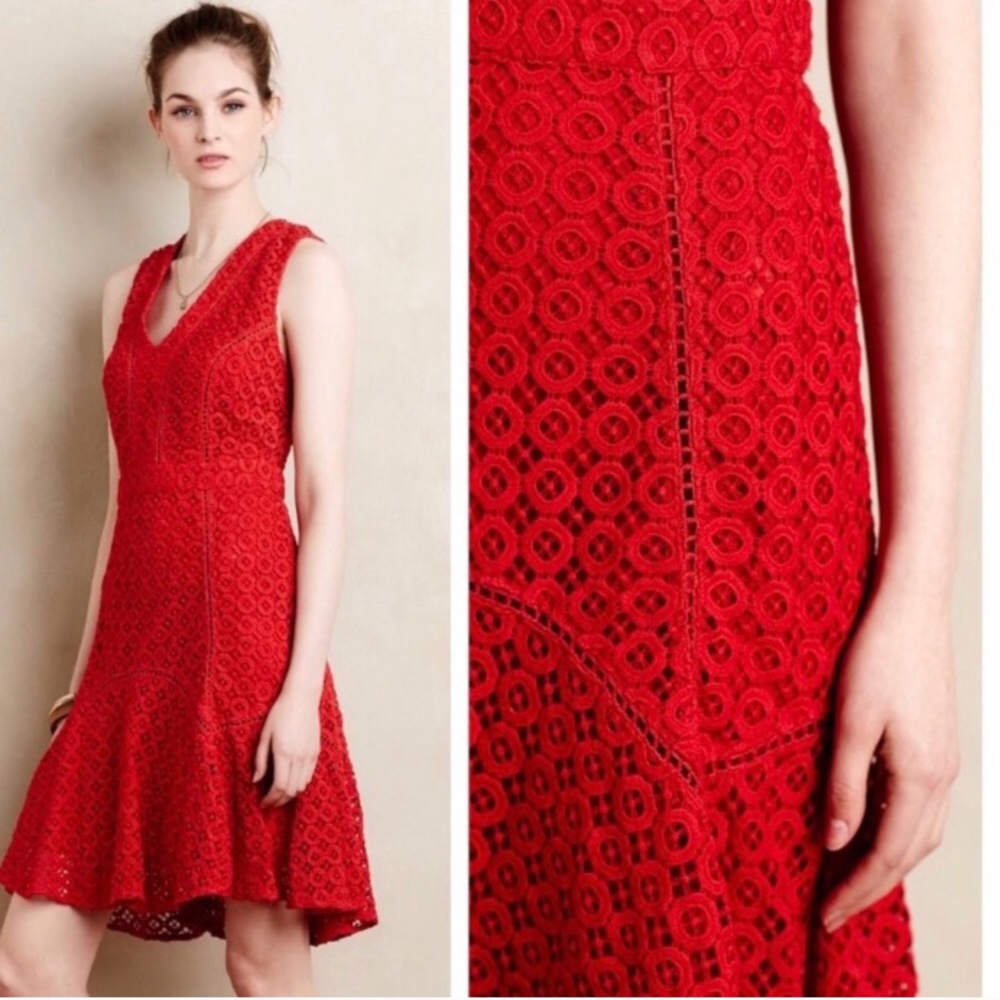 Red Anthropology Dress